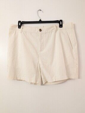 Ouku Mens Linen Blend Pleated Shorts Cream Off White Flat Front Size XXL
